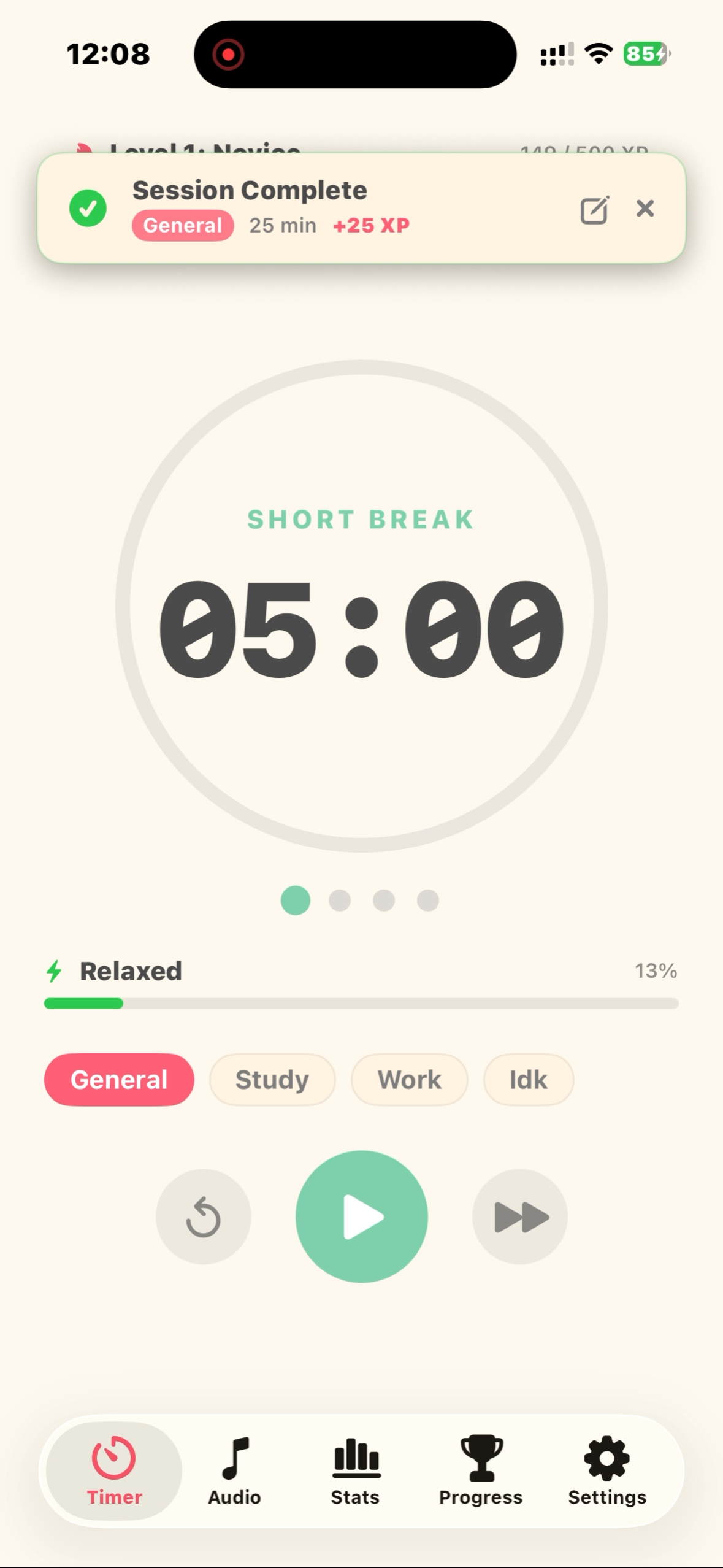 FocusXP Session Complete